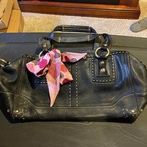 Coach leather bag with scarf